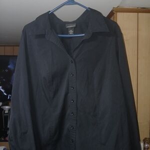 Lane Bryant Black Button-Up Shirt